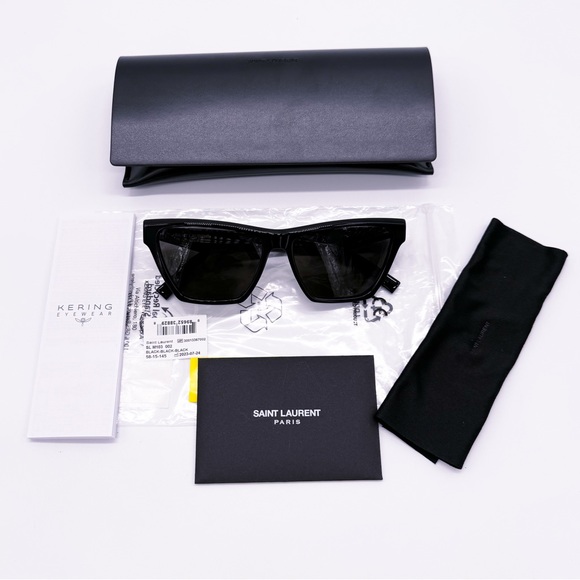 NEW SAINT LAURENT SUNGLASSES SL M103 002 CAT EYE WOMEN BLACK EYEWEAR - Picture 11 of 11